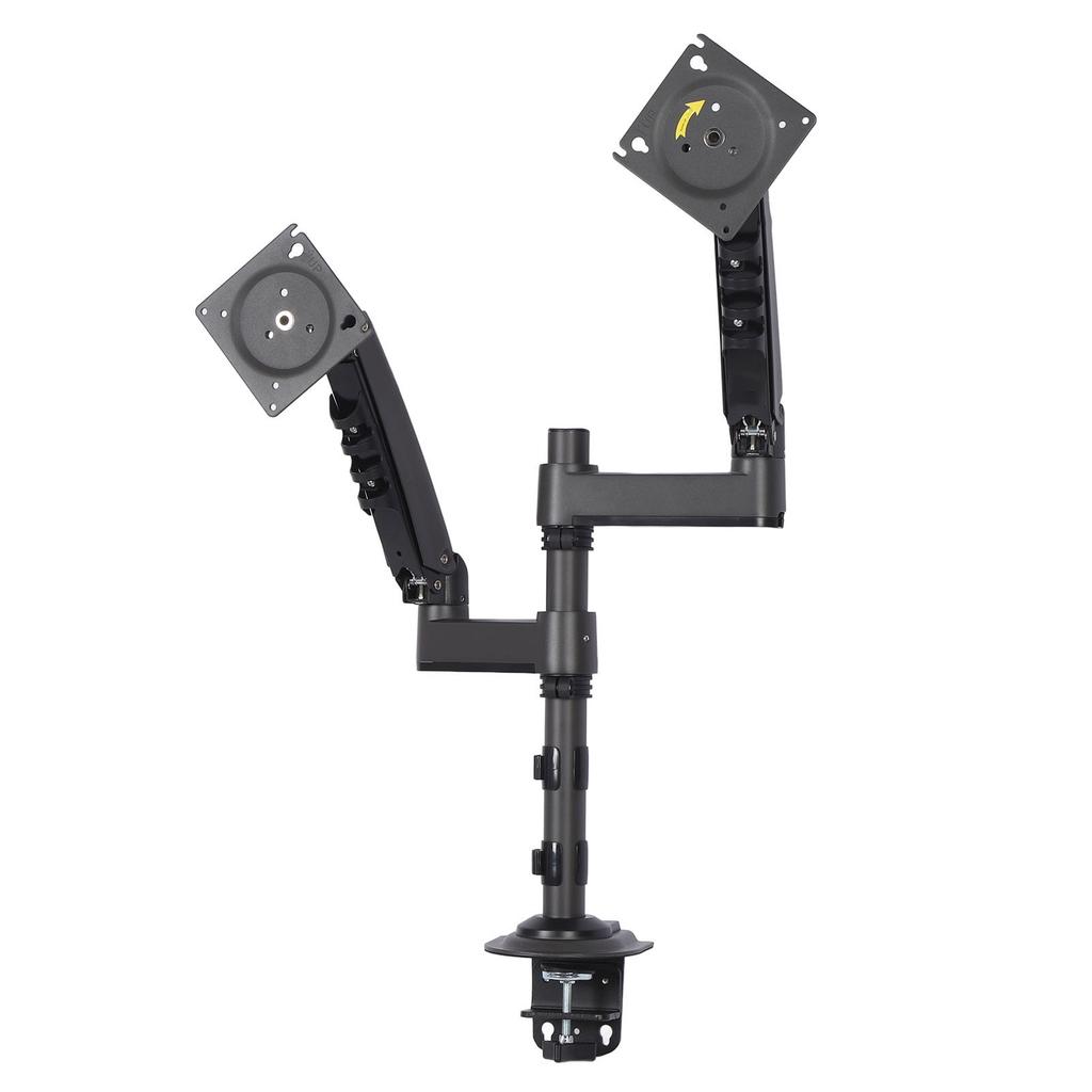 Dual Display Stand for 17 To 27 Inch Double Screen Aluminum Steel Adjustable Double Computer Display