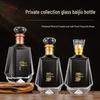 Transparent 500ml Thick Glass Baijiu Bottle for Home Brewing and Sealing.