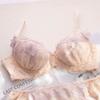 Set Reggiseno con Ricamo in Pizzo Stile Dolce Giapponese Coppa Sottile Confortevole Raccoglitore Push Up Biancheria Intima per Ragazze