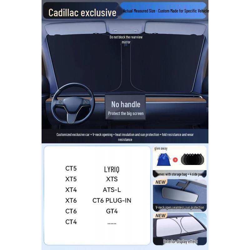 Car Sun Visor Sunshade for Small Windows - Heat Insulation Curtain for Interior Windshield