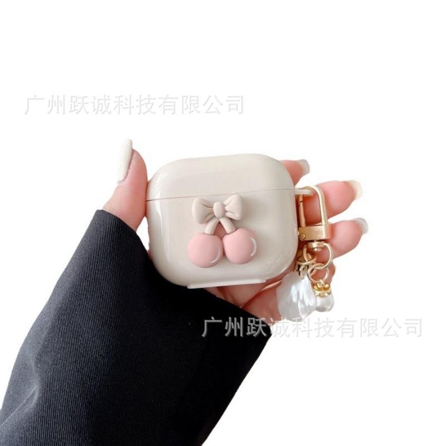 Applicable To Three-dimensional Pink Bow AirPods Pro 1/1 Generation Earphone Soft Protective Cover Apple 1/1 Generation Girl