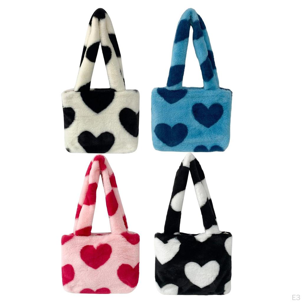 Autumn Winter Plush Tote Shopping Dating Bag Single Shoulder Handbag Underarm Cute Top