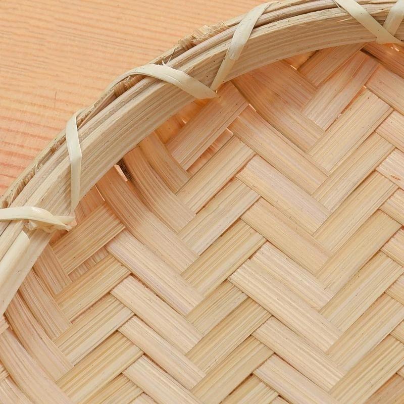 Eco-Friendly Handwoven Natural Bamboo Tray Sturdy Durable for Candle Serving Cosmetic Storage Bathroom Home Decor