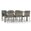 VidaXL Mobilier à dîner de jardin et coussins 7 pcs gris rotin 3157961