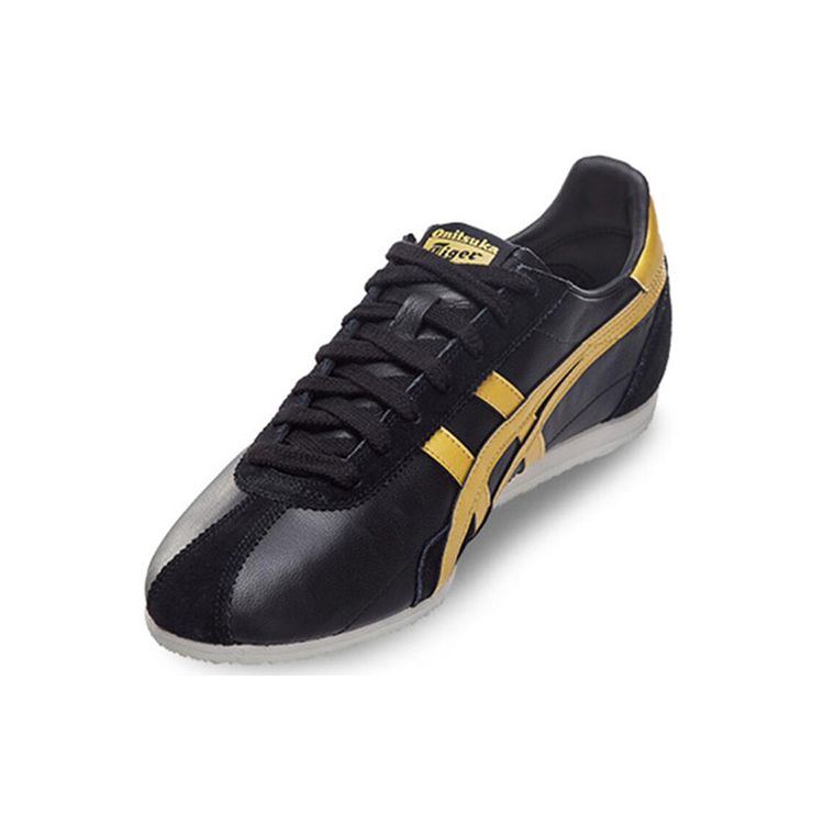 Onitsuka Tiger Runspark Classic Comfortable Non-Slip Lightweight Low-Top Casual Running Shoes Unisex sneaker Black Gold D201L-001