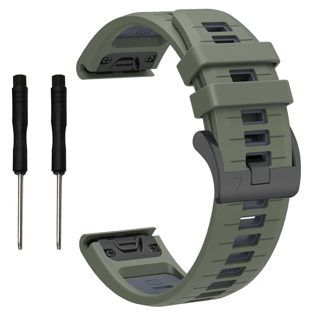 For Garmin Fenix 8 51mm/Enduro 3/Fenix 7X/7X Pro Quick Release Watch Band Dual Color 26mm Silicone Wrist Strap