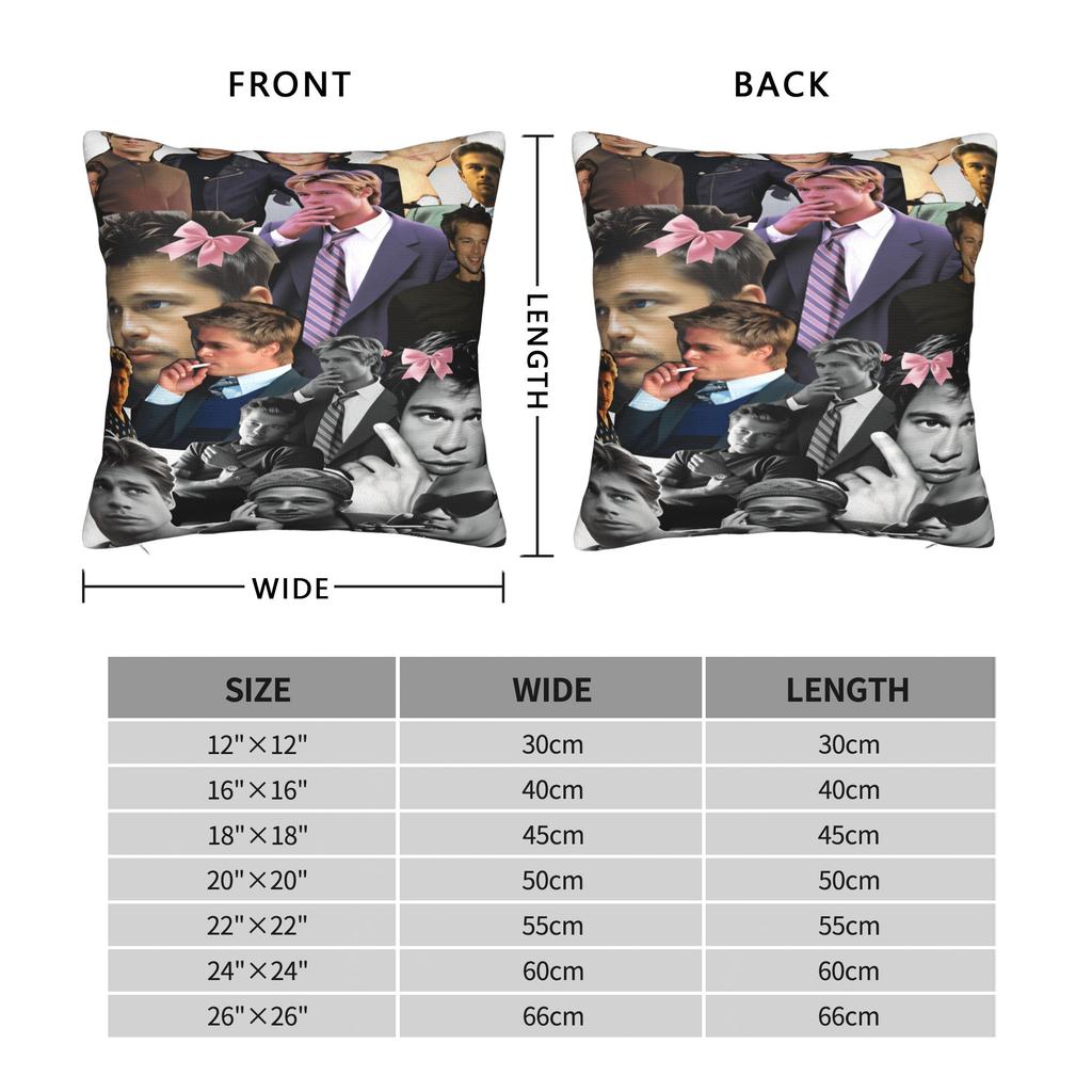 Pillow Cover B-Brad Pitts Photo collage Retro Trendy Pillow Case For Office Car Home Decor Pillowcases