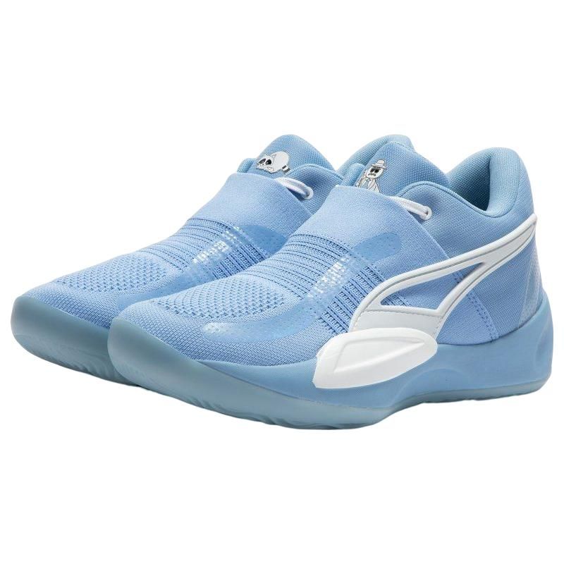 Puma Rise Nitro Elf Round Toe Lace-Up Fabric Slip-Resistant Durable Mid-Top Basketball Shoes Men sneakers Blue 378322-01