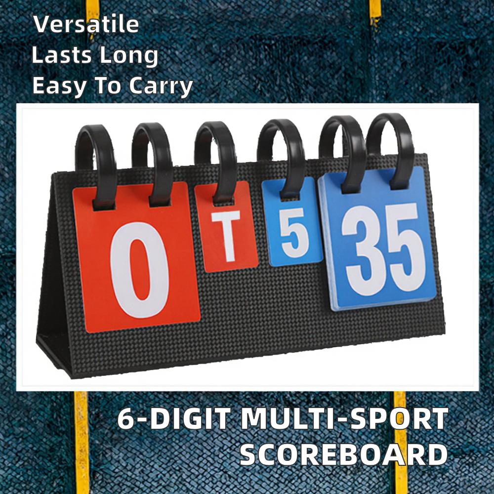 6-Digit Plastic Tabletop Score Flipper for Basketball Volleyball Tennis Sports Training 28x17cm Multifunction Flip