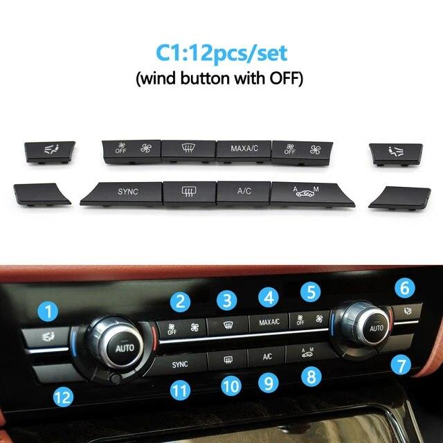 11/12/14pcs Dashboard Air Conditioner AC Button Heater Switch Cover For BMW 5 6 7 Series X5 X6 F10 F18 F06 F12 F01 F02 F15 F16