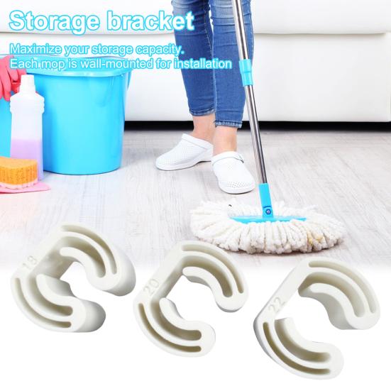 1/3Pcs Broom Holder Wall Mount 18/20/22MM Heavy Duty Plastic Mop