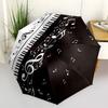 1pc Piano Notes Automatic Folding Umbrella - Compact 8-Rib Design, Durable Plastic & Iron, Lightweight for Outdoor Daily Use087