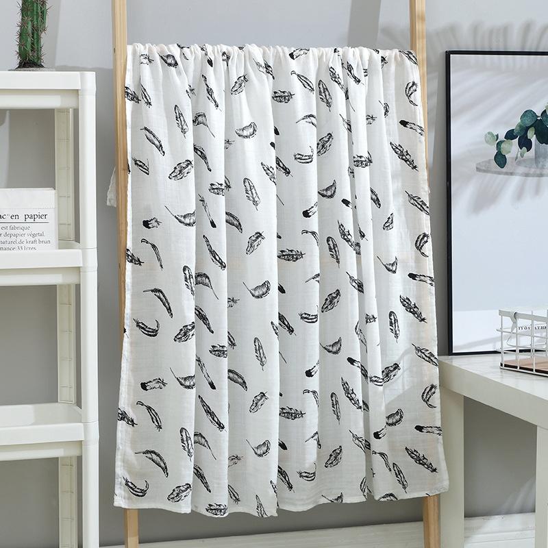 Newborn Bamboo Cotton Towel Bamboo Fiber Baby Stroller Blanket Newborn Gauze Swaddling Towel
