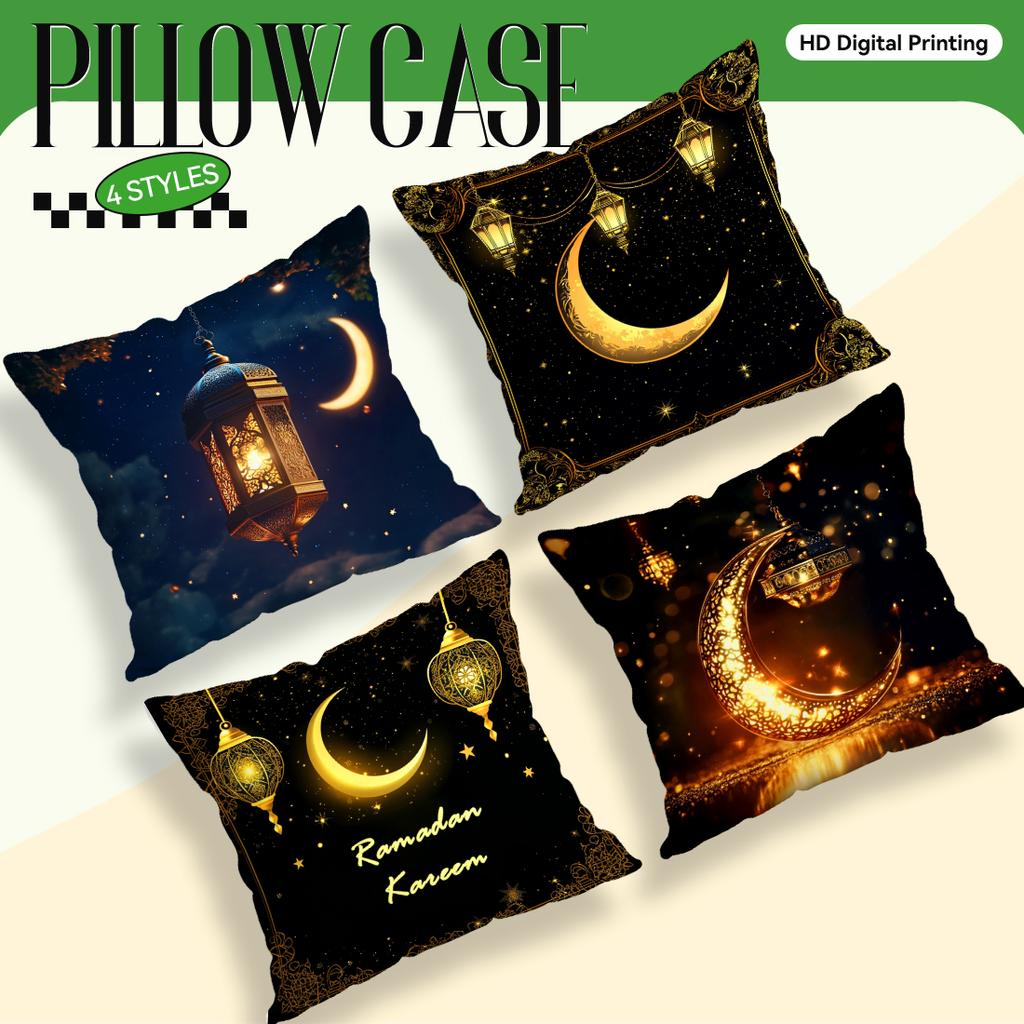 Moon Star Of Ramadan Pillowcase Printed Polyester 40/45/50Cm Throw Pillowcover Decorative Sofa Cushion Pillowslip Home Decor