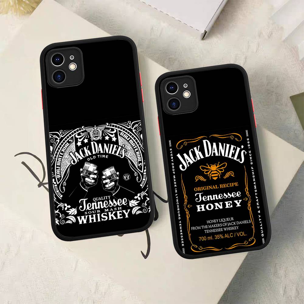 Klassische Whiskey-Logos J-Jack D-DanielS Handyhüllen für iPhone 16 15 14 Plus 13 12 11 Pro Max Matt Oft Stoßfänger Handyhülle
