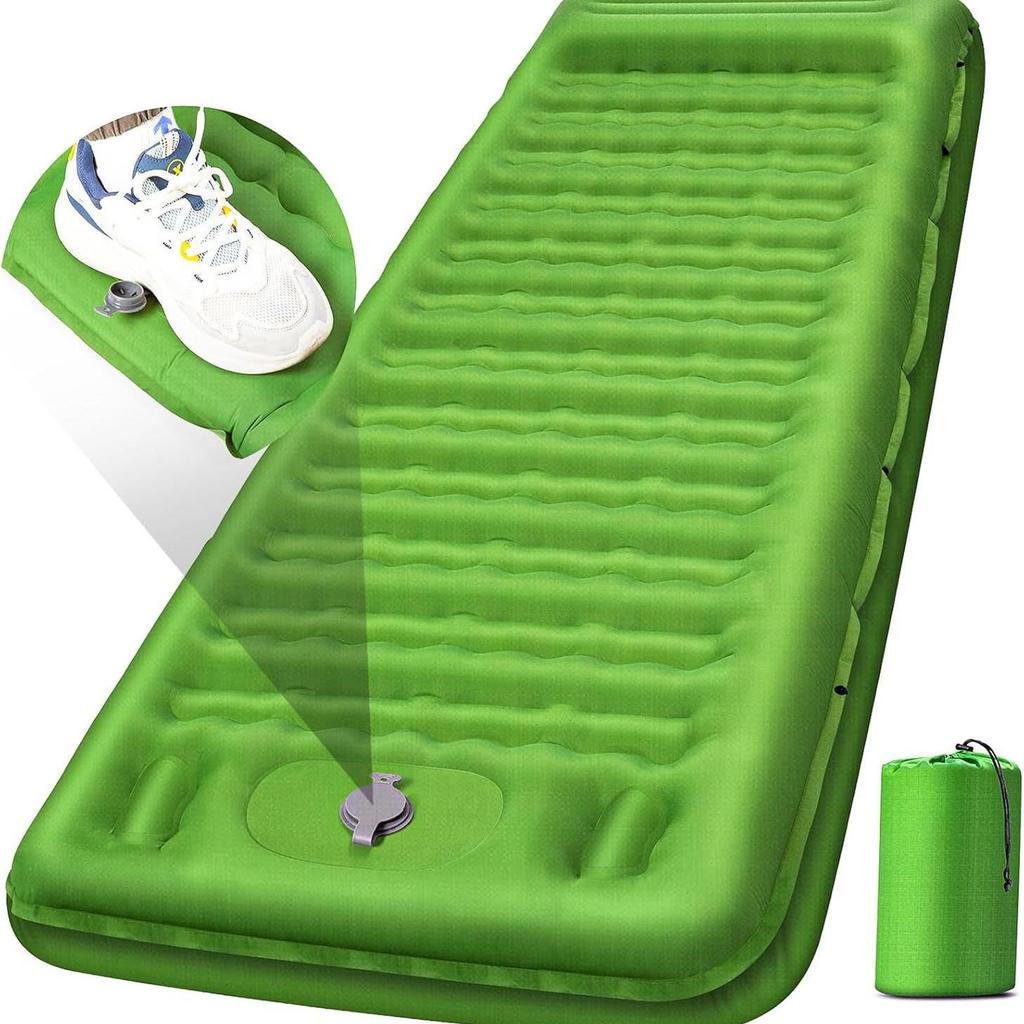 Lightweight Inflatable Camping Pad with Foot Pump - Portable Air Mattress for Outdoor Sleeping