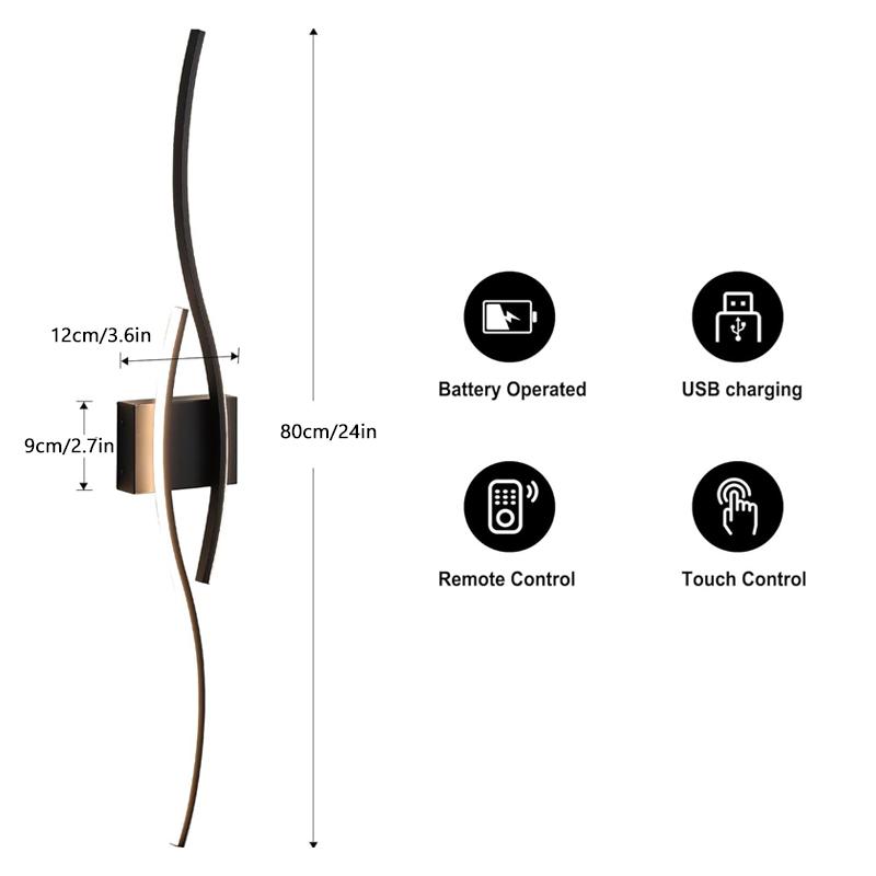 LED Rechargeable Wall Light Wiring Free Installation For Living Room Hallway Bedside Washroom Mirror Front Stairwell Indoor Lamp