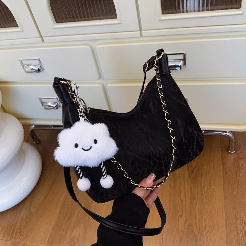 

Красивая повседневная однотонная сумка-тоут большой вместимости на плечо/подмышку, популярная летняя сумка-мессенджер, сумка для поездок на работу no pendant чёрный