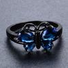 eBay Black Gold Blue Zircon Butterfly Ring, Small Animals