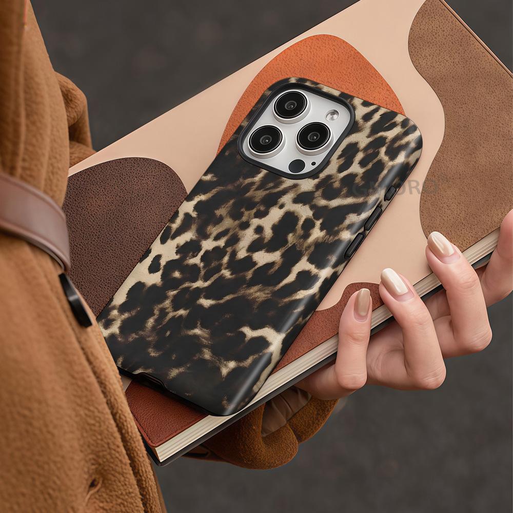 Foreign Trade Hot-selling Leopard Print Art Simple Anti-drop Film Shell iPhone17 Magnetic Apple 13/14PROMAX Set