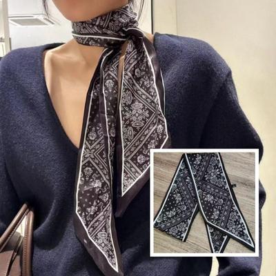 Schal im koreanischen Stil mit großem diagonalem Kaschmir-Print - Damen High-End gestreifter Sommer-Bandschal