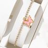 4 Piece Set Versatile Women Temperament High Aesthetic Value Fashionable High End Pink Butterfly Necklace Bracelet Earring Set