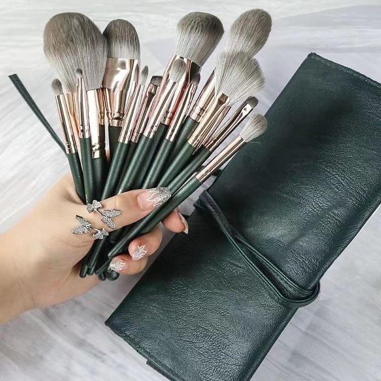 Pattern Green Cloud 14 Piece Makeup Brush Set Soft Hair Powder Brush Foundation Make-up Brush Eye Shadow Brush Beauty Tool