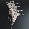 3 Pcs Halloween Cupcake Toppers Spooky Pumpkin Ghost Wooden Cupcake Pick for Halloween Theme Baby Shower Birthday Party Cake Decoration