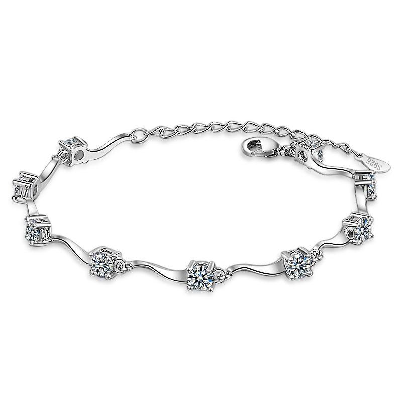 Women's Korean Wave Zircon Bracelet with Inlaid Diamonds