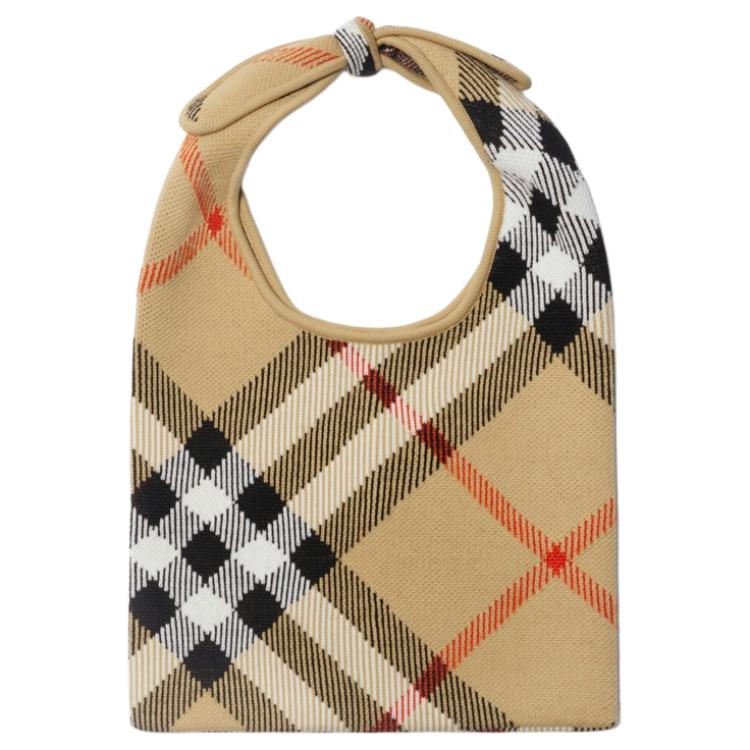 Burberry Classic Check Lace-Up Polyester Tote Bag Women Bags Beige 81100291