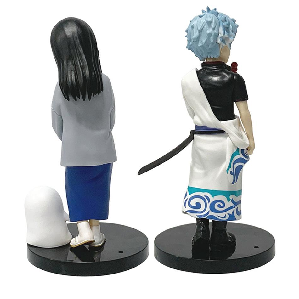 Anime 13cm Silver Soul Pvc Statue Sakata Gintoki Katsura Kotarou Doll Collection Desktop Jewelry Children's Oliday Gifts