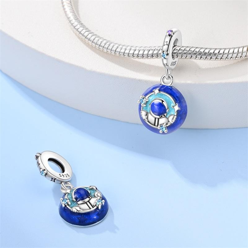 100% Copper Luminous Rabbit Astronaut Planet Spaceship Charms Beads Fit Diy Original Bracelets Necklace Jewelry