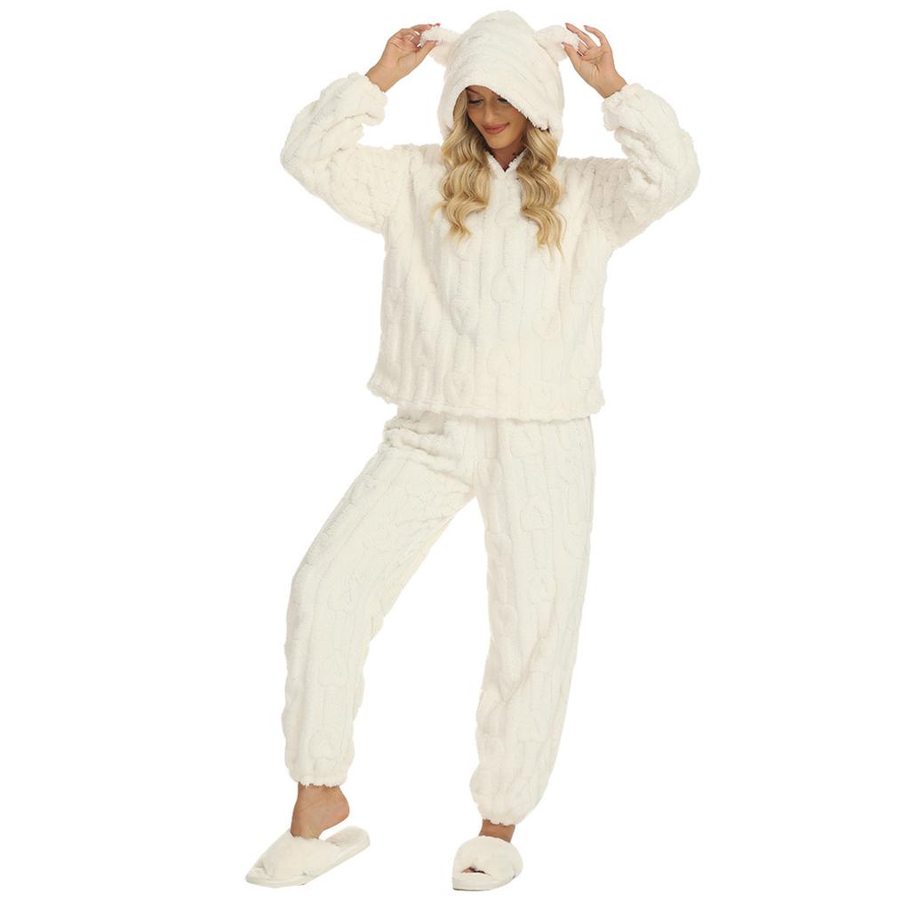 Women's Fashion Solid Colour Long Sleeve Long Pants Two Piece Set