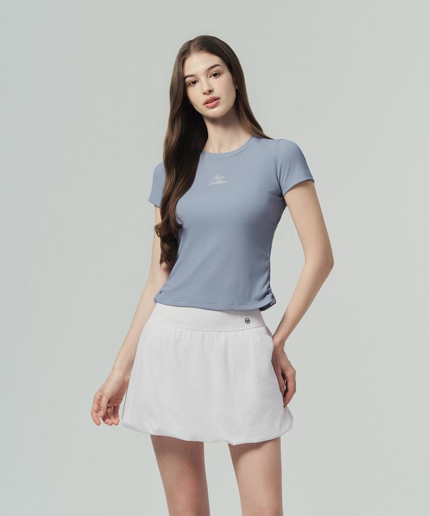 SERGIO TACCHINI W Rib Slim Fit Tide Ribbon Short Sleeve T-Shirt (L.Indigo)