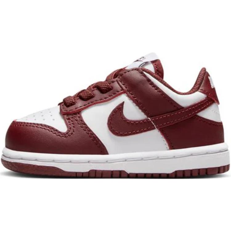 Nike Dunk Low TD Redwood Baby Sneakers White Gym-Red FB9107-115 23.5