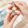 BS Bee Sister Ladies Watch French Style Elegant luxurious Oval Magenta Temperament Quartz Wristwatch Women's Wristwatch