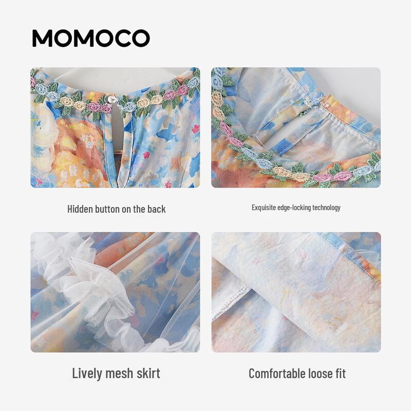 MOMOCO Girls' Trendy Sweet Summer A-Line Dress