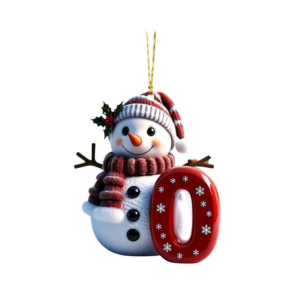 Acrylic Snowman Letter Car Hanging Ornament Christmas Car Decor