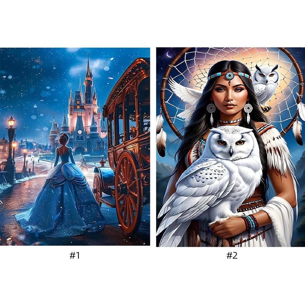 ערכת ציור יהלומים עגולים 5D DIY מלאה לקישוט קיר הבית והחדר