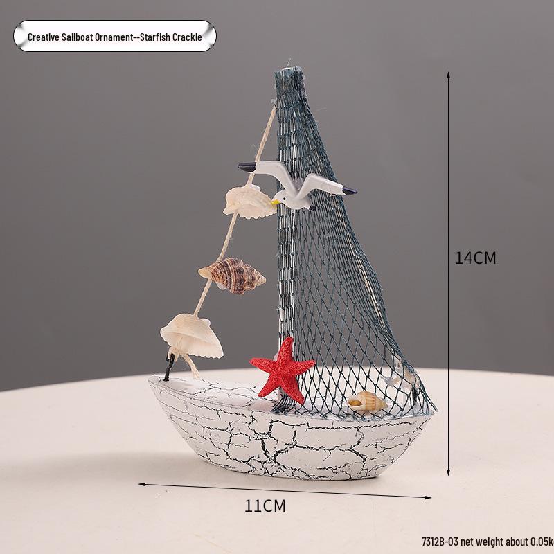 Model Velier din Lemn Mediteranean - Ornament Mic pentru Decorul Casei