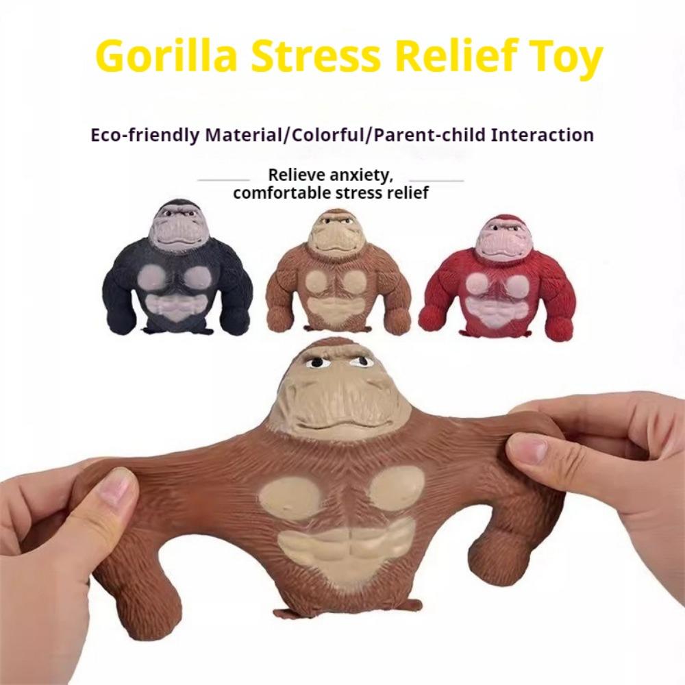 Stretchable TPR Gorilla Sand Fidget Toy - Realistic Animal Stress Relief Squeeze Toy for Sensory Play