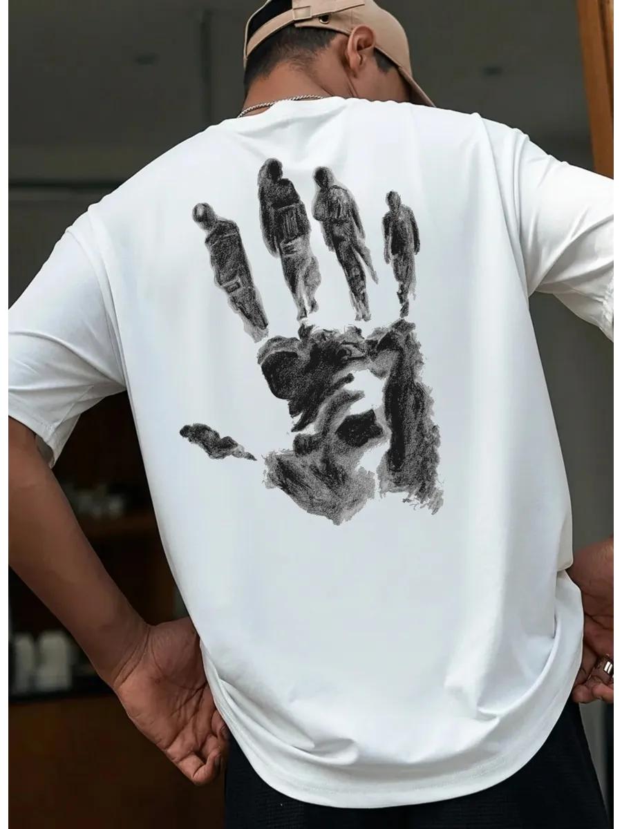 Basic cotton oversized T-shirt with print S