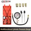 Cylinder Compression Tester 0-300 PSI Kit for Car Motorcycle Engine with M10 M12 Adapters Petrol Pressure Gauge Tool