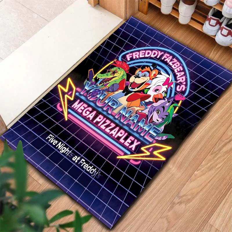 Fnaf Celebration Custom Name Carpet Rug For Living Room Bedroom Home Sofa Decoration Kids Play Nonslip Floor Mat