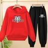 Children's 3-12Yrs Tiger print Pullover Hoodie Boys Girls Toddler Sweatshirt+Trousers Casual Fashion Charming Sports Jogging Set