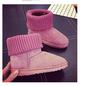 Foreign trade Korean version of fashion knitted wool flanged cotton boots cotton shoes, fashion snow boots cotton shoes 2025 supply