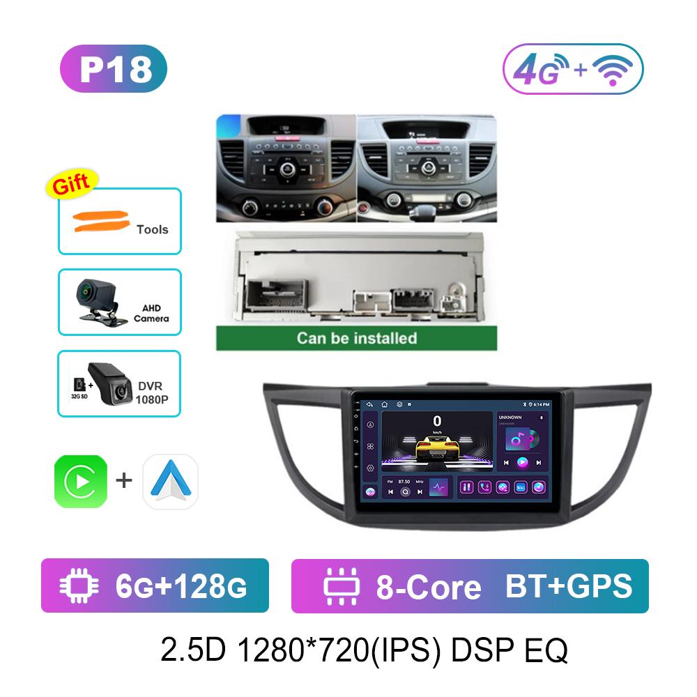 Carplay WiFi 10.1 '' for Honda CRV CR-V 4 RM RE 2011 - 2018 GPS Car Video Multimedia Player Android OS 4G BT HD Touch Screen