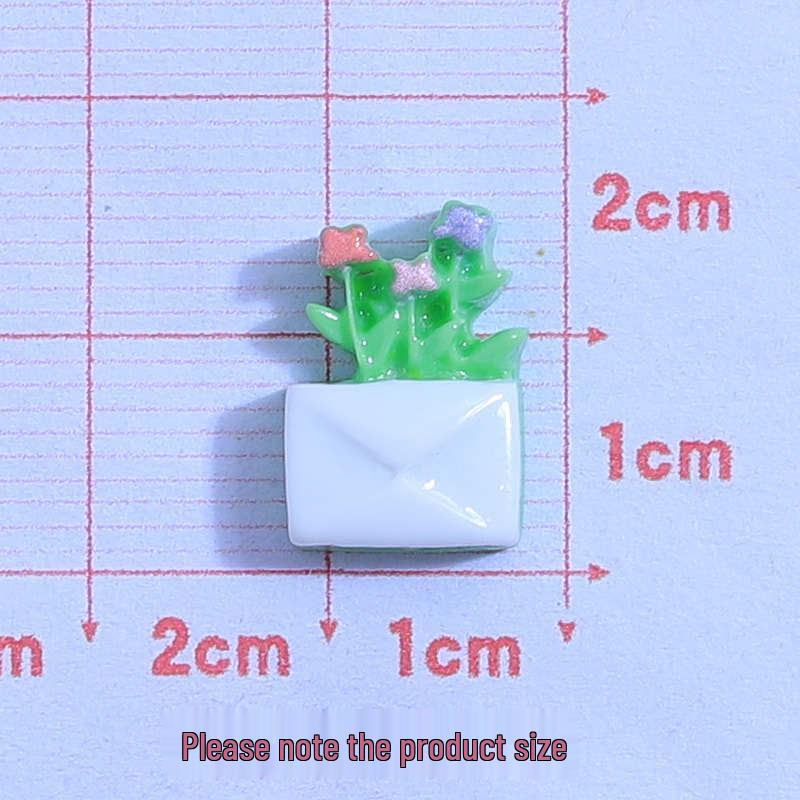 Cartoon Mini Garden Resin Accessories: DIY Cream Glue Phone Case, Hair Clip, Headwear