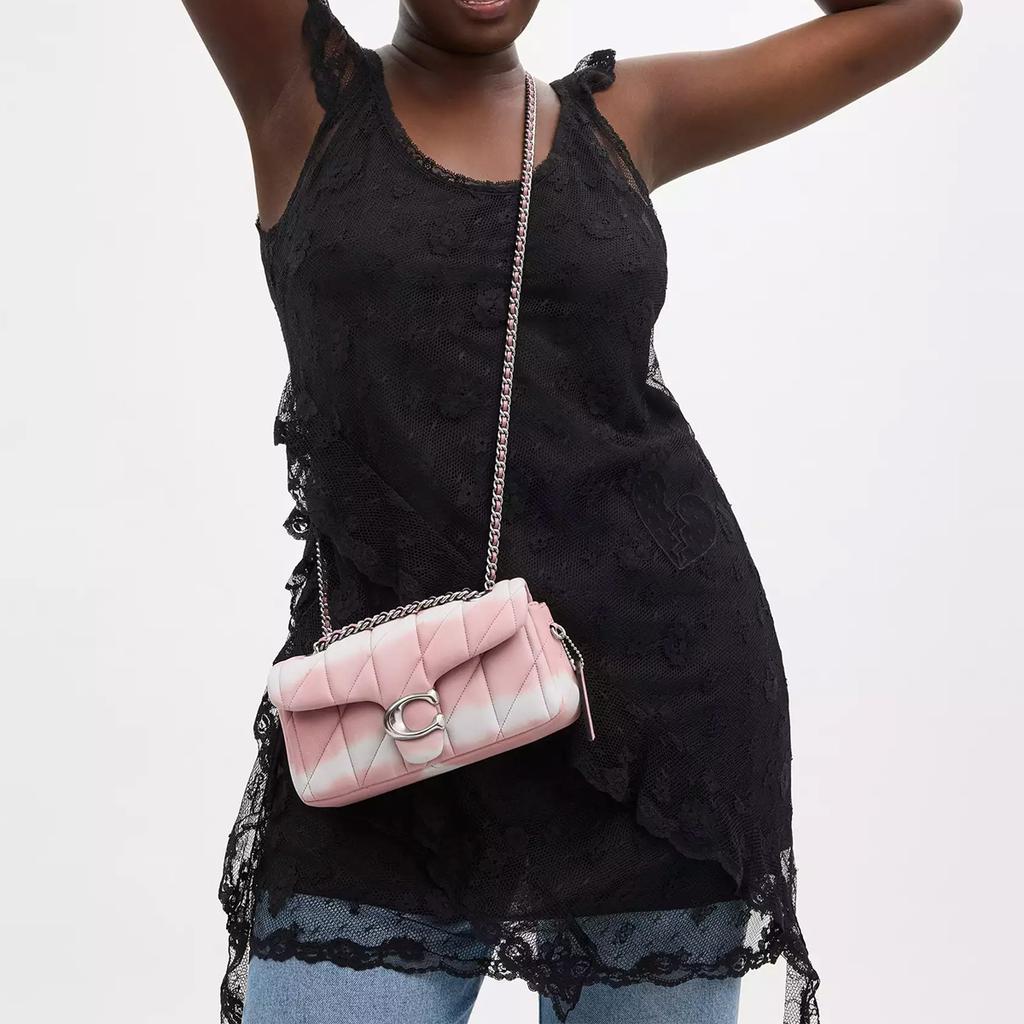 Coach Tabby 20 Classic Logo Napa Leather Crossbody Shoulder Bag Small Unisex bags White Pink CU081-LHPMC