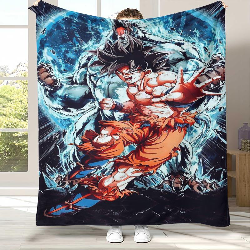 Anime D-Dragon Ball Game Cartoon Flannel Blanket,Ultra Soft Warm Plush Throw for Home Bedroom Bed Sofa Cover Office Camping